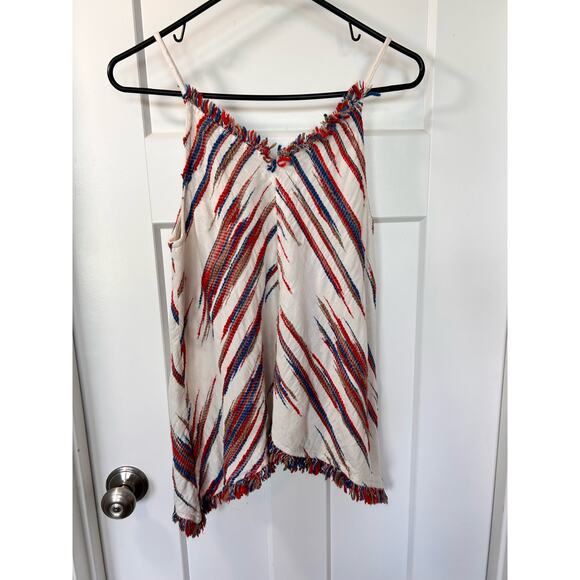 Anthropologie Thml Women's Fringe Handkerchief Hem Tank Top Multicolor SZ Medium - Picture 6 of 11